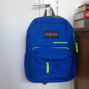 Blue Jansport with Lime Green Trim